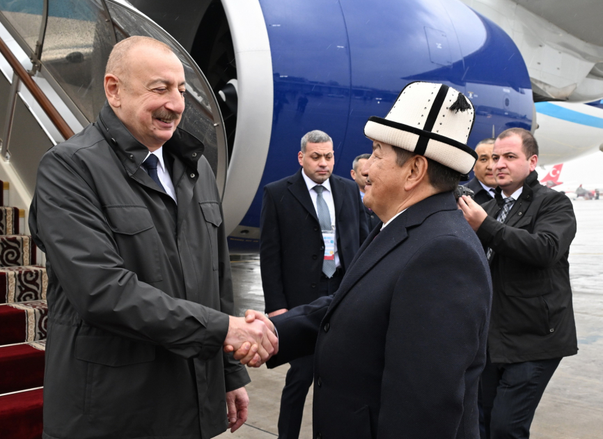 Prezident İlham Əliyev Qırğızıstana səfərə gəlib (FOTO/VIDEO)