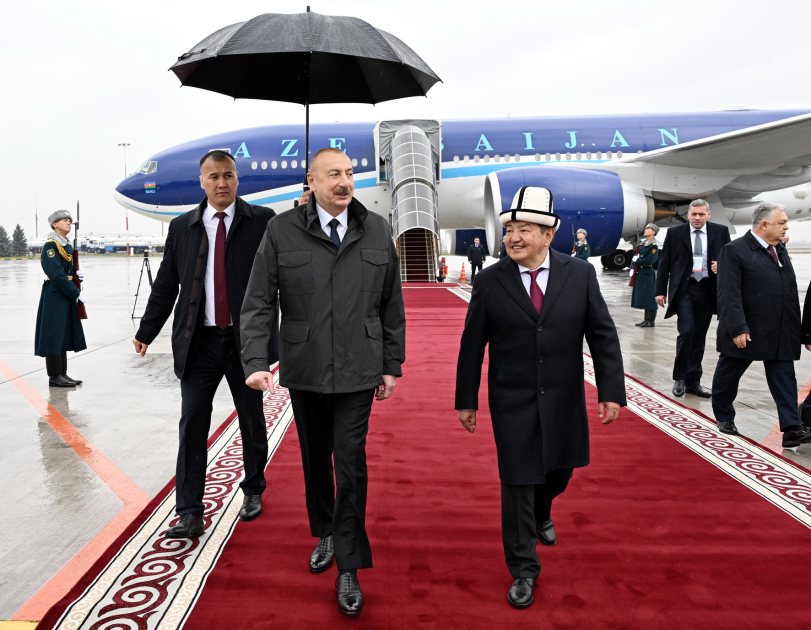 Prezident İlham Əliyev Qırğızıstana səfərə gəlib (FOTO/VIDEO)