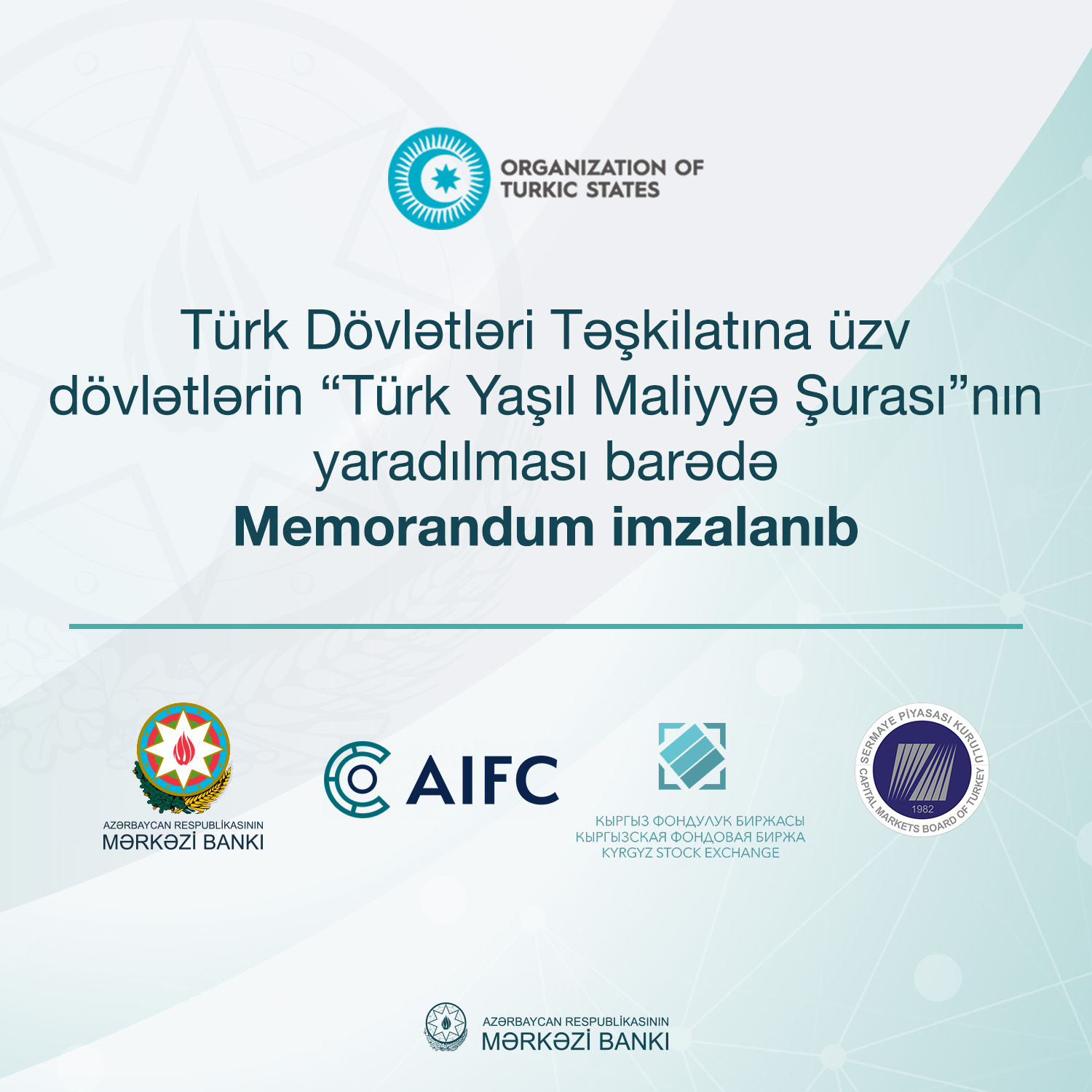 AMB “Türk Yaşıl Maliyyə Şurası”na üzv olub