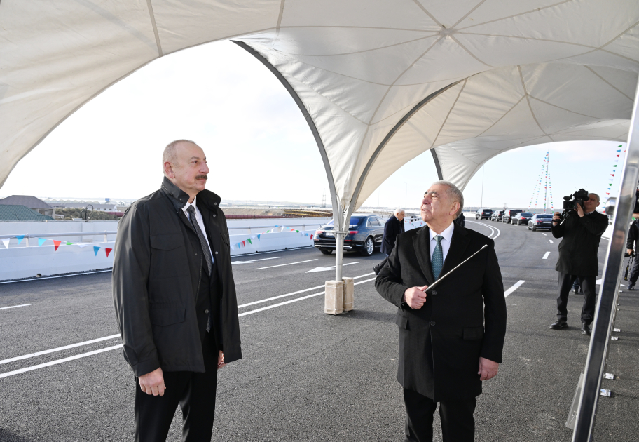 Prezident İlham Əliyev Böyükşor-Pirşağı yeni avtomobil yolunun açılışında iştirak edib (FOTO/VİDEO) (YENİLƏNİB)