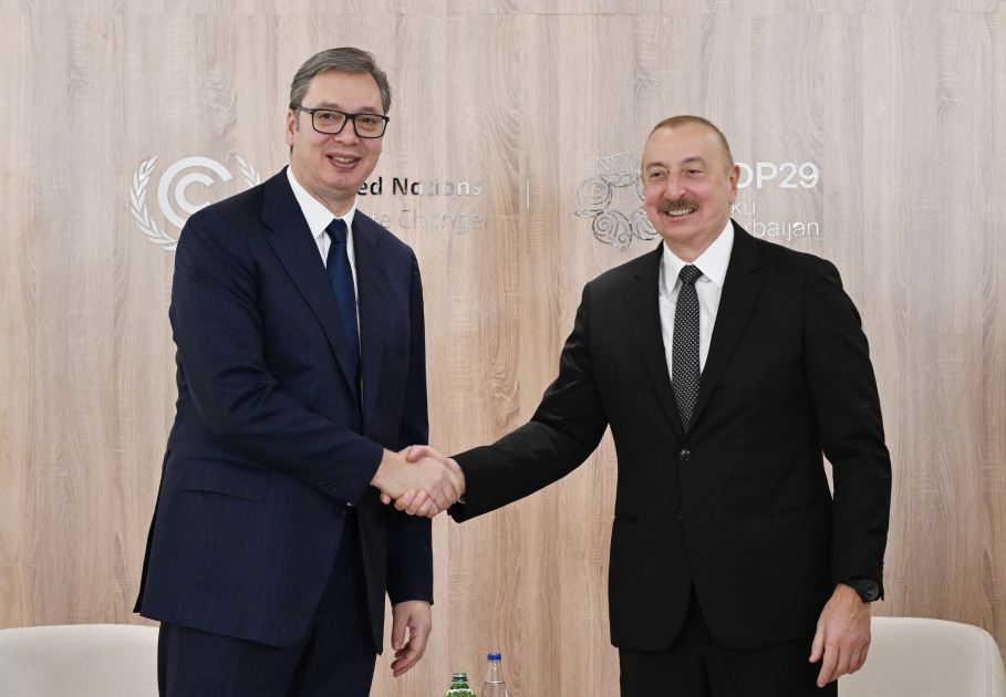 Prezident İlham Əliyev Serbiya Prezidenti ilə görüşüb (FOTO/VİDEO) (YENİLƏNİB)