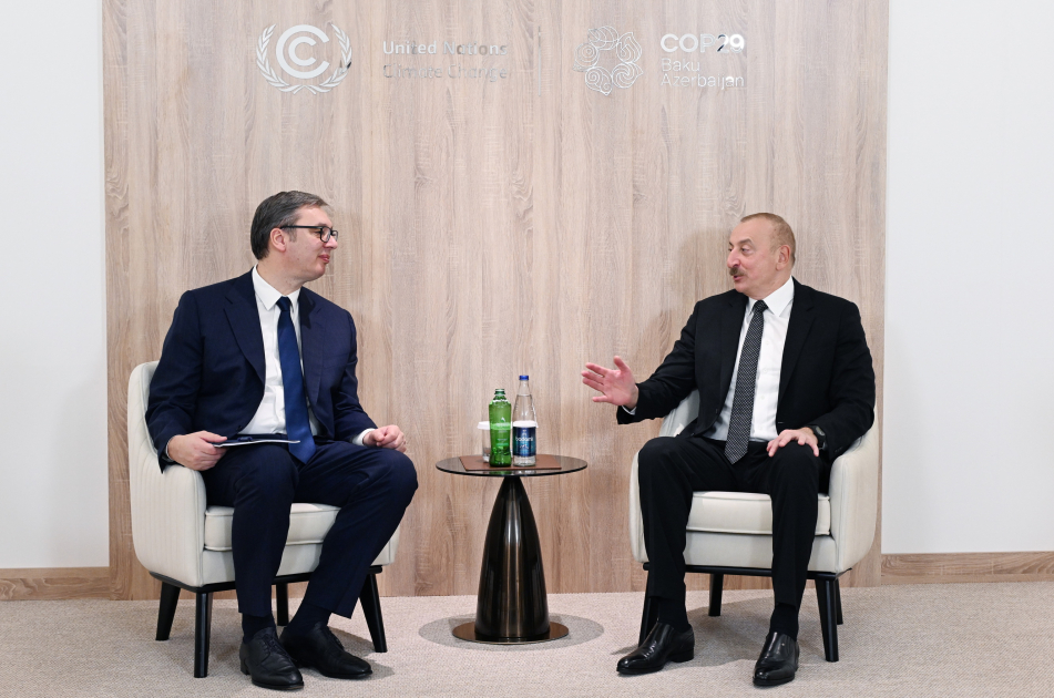 Prezident İlham Əliyev Serbiya Prezidenti ilə görüşüb (FOTO/VİDEO) (YENİLƏNİB)