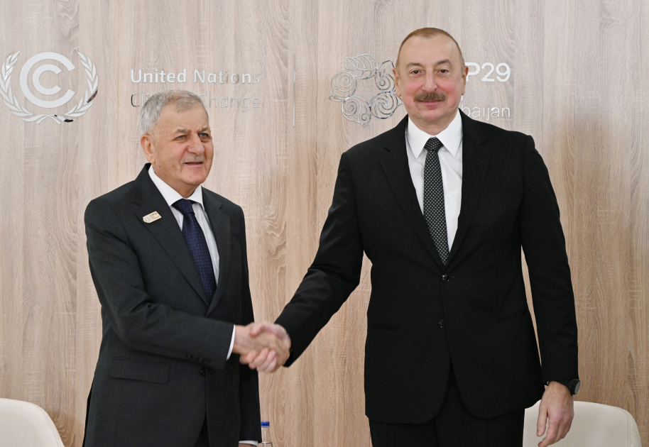 Prezident İlham Əliyev İraq Prezidenti ilə görüşüb (FOTO/VİDEO) (YENİLƏNİB)