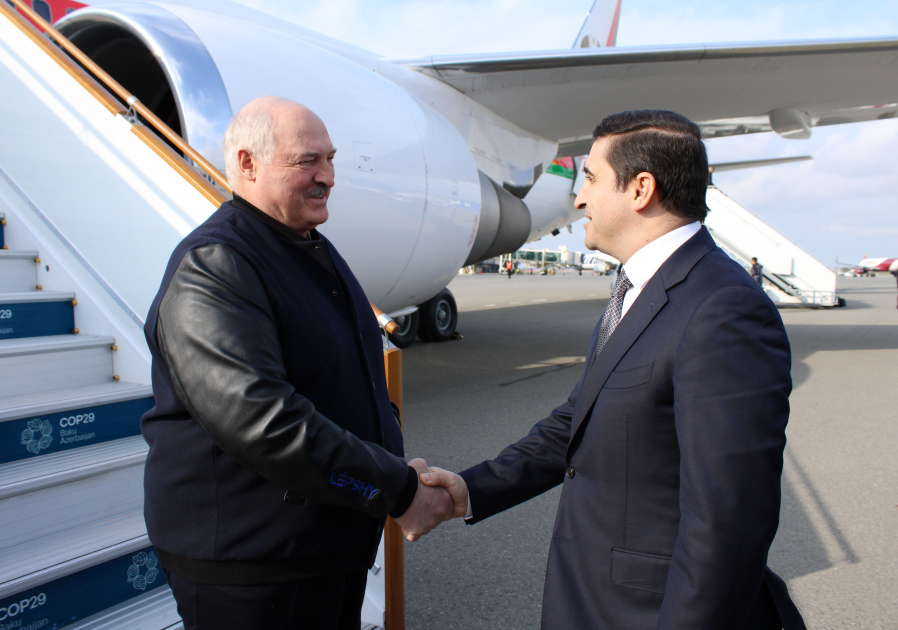 Belarus Prezidenti COP29-da iştirak etmək üçün Azərbaycanda səfərdədir (FOTO)