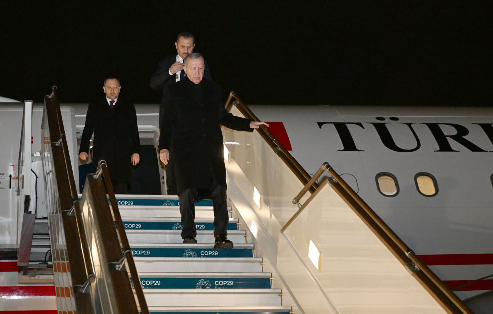 Türkiyə Prezidenti Rəcəb Tayyib Ərdoğan Azərbaycana səfərə gəlib (FOTO)