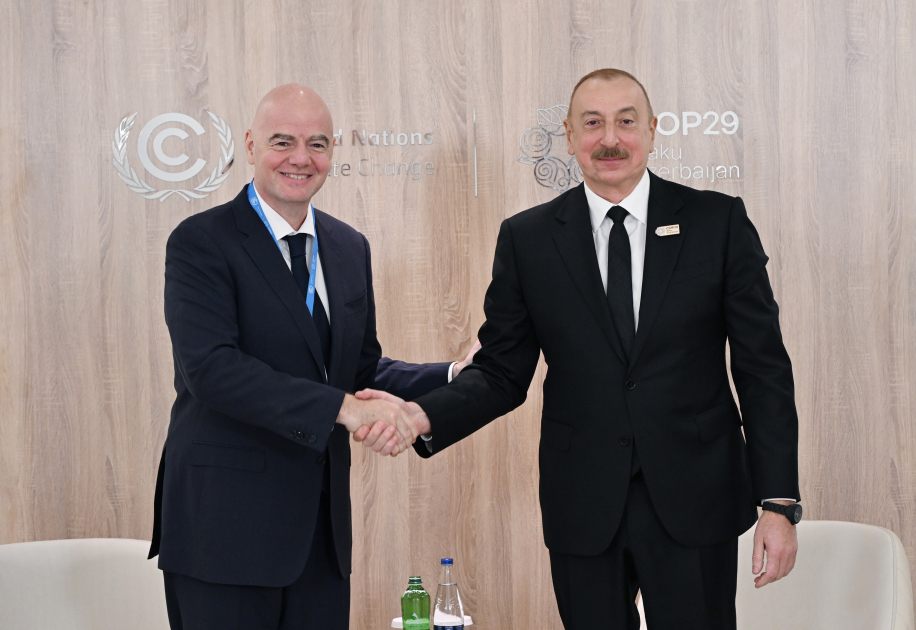 Prezident İlham Əliyev FIFA-nın prezidenti ilə görüşüb (FOTO/VİDEO)