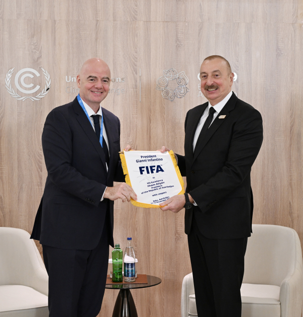 Prezident İlham Əliyev FIFA-nın prezidenti ilə görüşüb (FOTO/VİDEO)