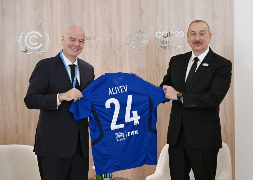 Prezident İlham Əliyev FIFA-nın prezidenti ilə görüşüb (FOTO/VİDEO)