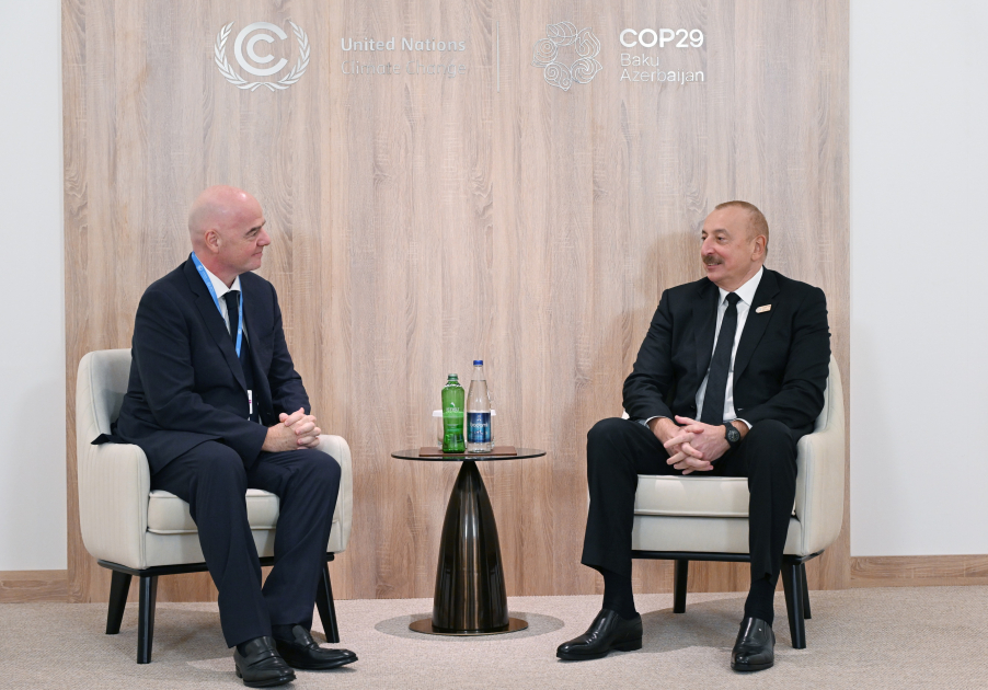 Prezident İlham Əliyev FIFA-nın prezidenti ilə görüşüb (FOTO/VİDEO)