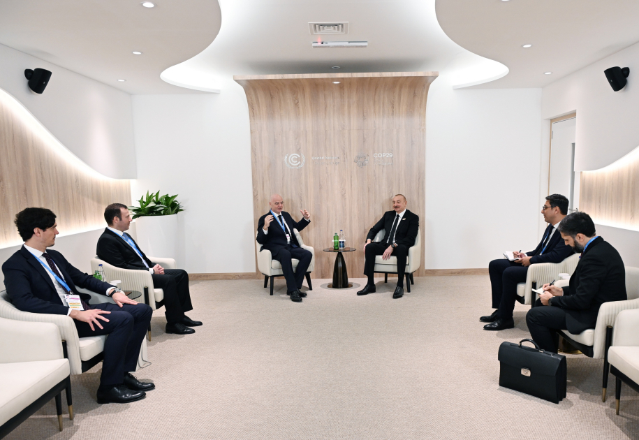 Prezident İlham Əliyev FIFA-nın prezidenti ilə görüşüb (FOTO/VİDEO)