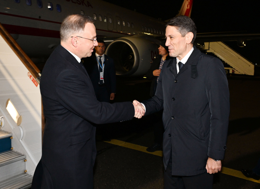 Polşa Prezidentinin Azərbaycana səfəri başlayıb (FOTO)