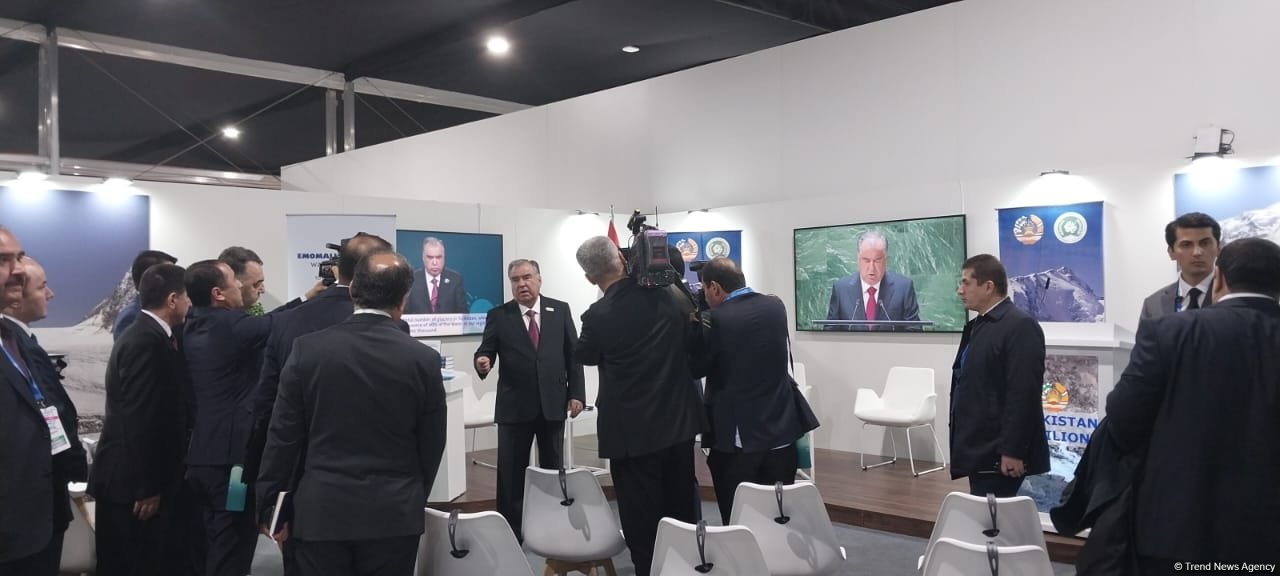 Emoməli Rəhmon COP29-da Tacikistan pavilyonunun rəsmi açılışında iştirak edib (FOTO)