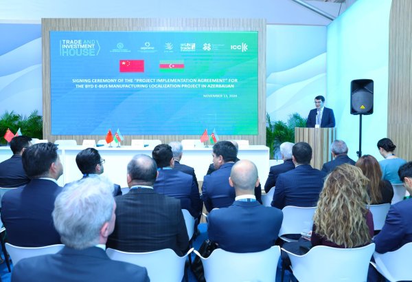 Azərbaycanda elektrik avtobusların istehsalının qurulması və ehtiyat hissələrinin lokallaşdırılmasına dair sənəd imzalanıb (FOTO)
