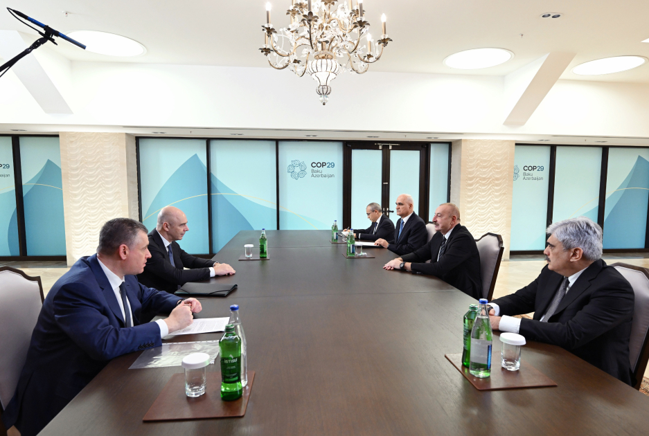Prezident İlham Əliyev Rusiyanın maliyyə naziri və Dövlət Dumasında fraksiya rəhbəri ilə görüşüb (FOTO/VİDEO) (YENİLƏNİB)