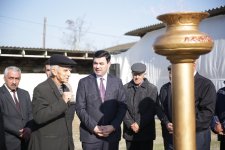 Xaçmaz rayonunun Nağıoba kəndinə ilk dəfə təbii qaz verilib (FOTO)