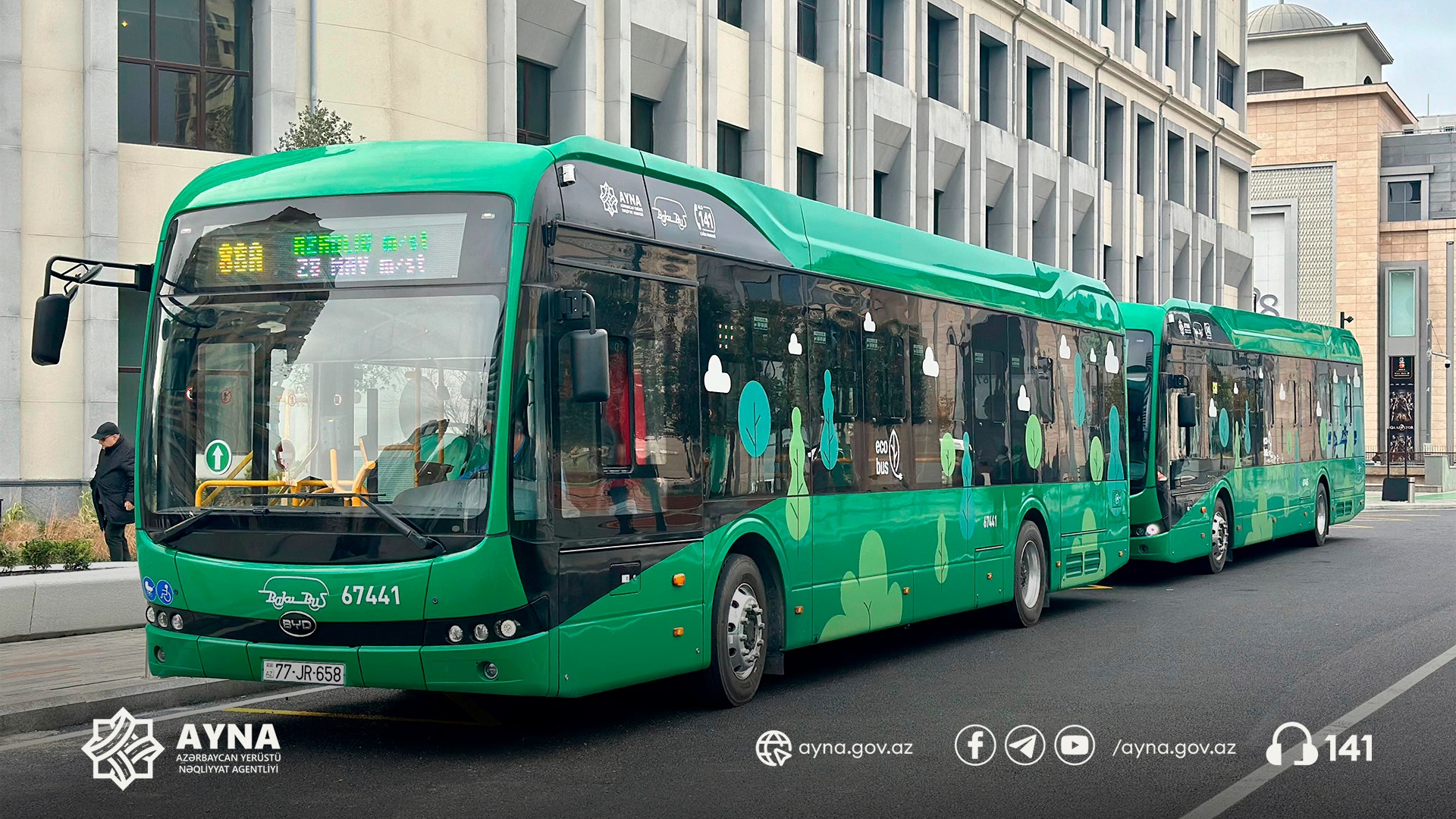 Bakıda bir neçə marşrut xətləri üzrə elektrikli avtobuslar fəaliyyətə başlayıb