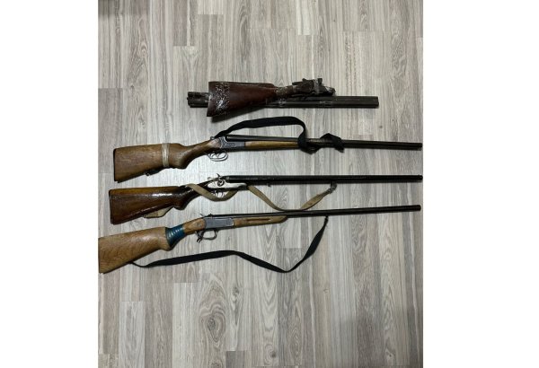 Şabranda sənədsiz silahlar polisə təhvil verilib