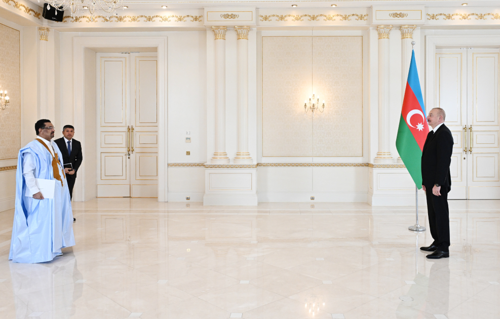 Prezident İlham Əliyev Mavritaniyanın Azərbaycanda yeni təyin olunmuş səfirinin etimadnaməsini qəbul edib (FOTO/VİDEO) (YENİLƏNİB)