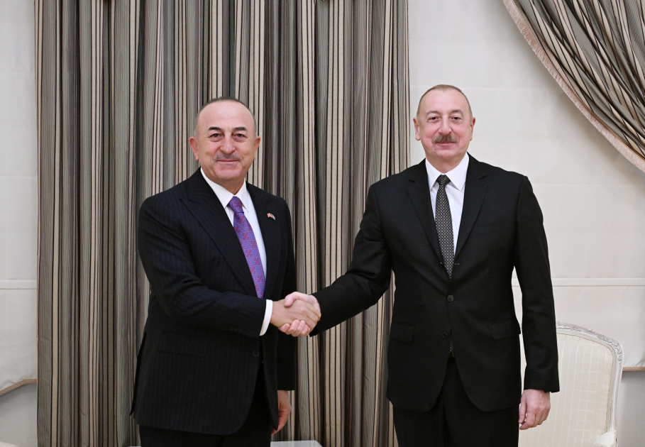 Prezident İlham Əliyev Türkiyənin sabiq xarici işlər naziri Mövlud Çavuşoğlunu qəbul edib (FOTO/VİDEO)