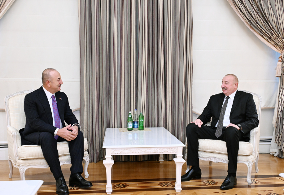Prezident İlham Əliyev Türkiyənin sabiq xarici işlər naziri Mövlud Çavuşoğlunu qəbul edib (FOTO/VİDEO)
