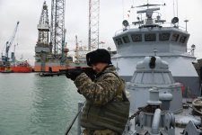 Qazaxıstan Hərbi Dəniz Qüvvələri genişmiqyaslı döyüş hazırlığı yoxlanışından keçir (FOTO)