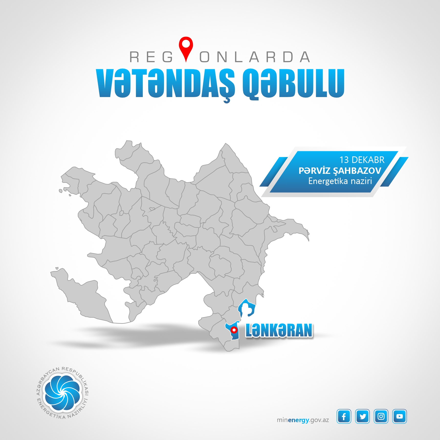 Nazir Lənkəranda vətəndaşları qəbul edəcək