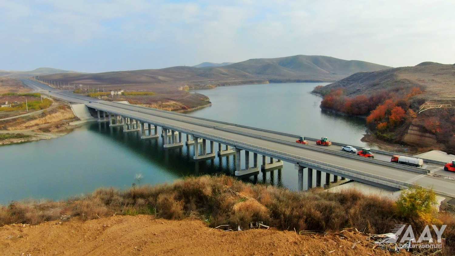 Ağdam-Füzuli avtomobil yolunda tikinti işlərinin 82% icra olunub (FOTO)