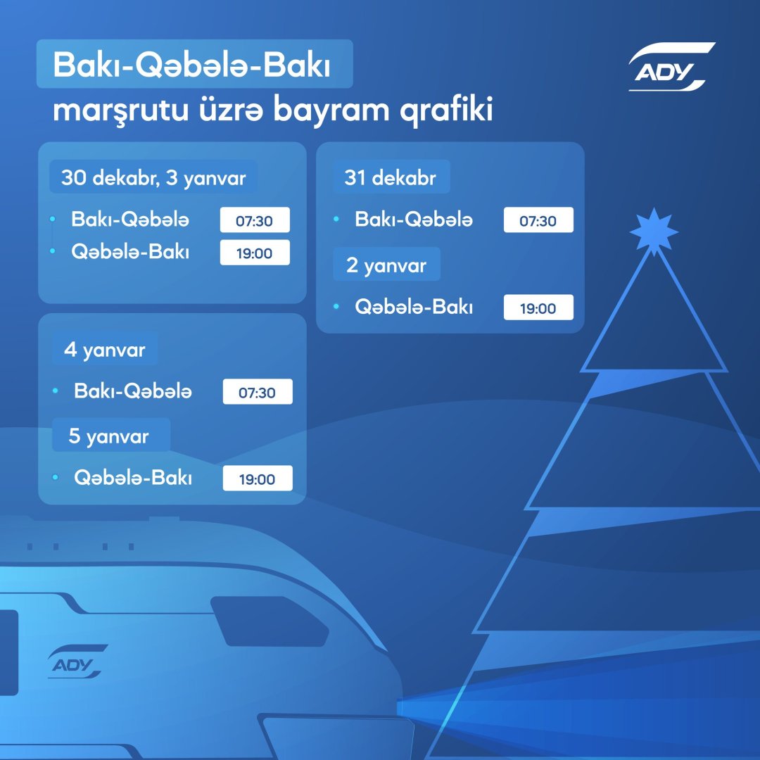 Bayramı günlərində Bakı-Qəbələ qatar reysləri təşkil ediləcək
