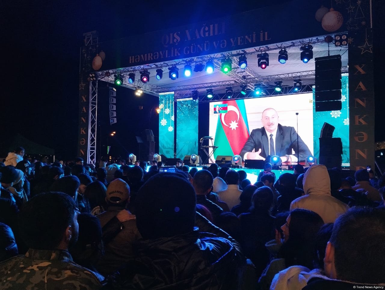 Xankəndidə sakinlər Yeni ili atəşfəşanlıqla qarşılayıblar (FOTO/VİDEO)