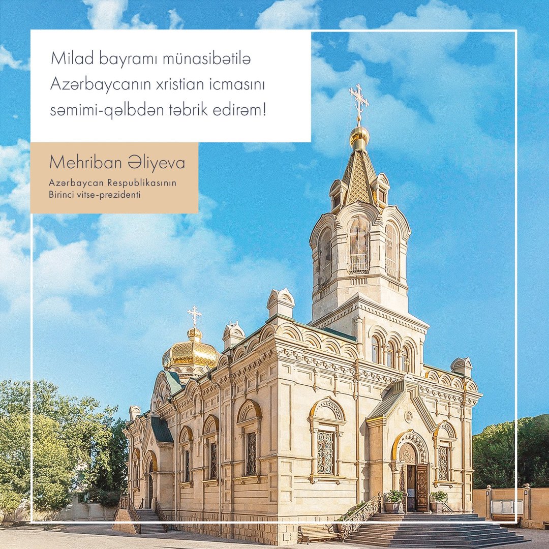 Birinci vitse-prezident Mehriban Əliyeva Azərbaycanın xristian icmasını Milad bayramı münasibətilə təbrik edib (FOTO)