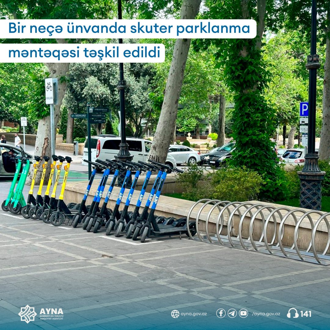 Paytaxtın daha 6 küçəsində skuter parklanma məntəqəsi təşkil edilib