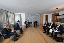 Prezident İlham Əliyev Davosda “Carlsberg Group” şirkətinin Baş icraçı direktoru Yakob Aarup-Andersen ilə görüşüb (FOTO/VİDEO)