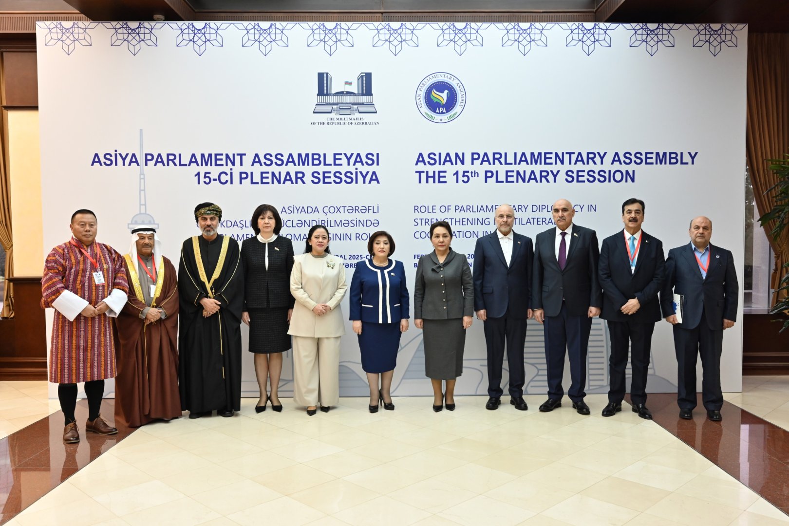 Bakıda Asiya Parlament Assambleyasının 15-ci Plenar Sessiyasının birinci günü başa çatıb (ƏLAVƏ EDİLİB) (FOTO)