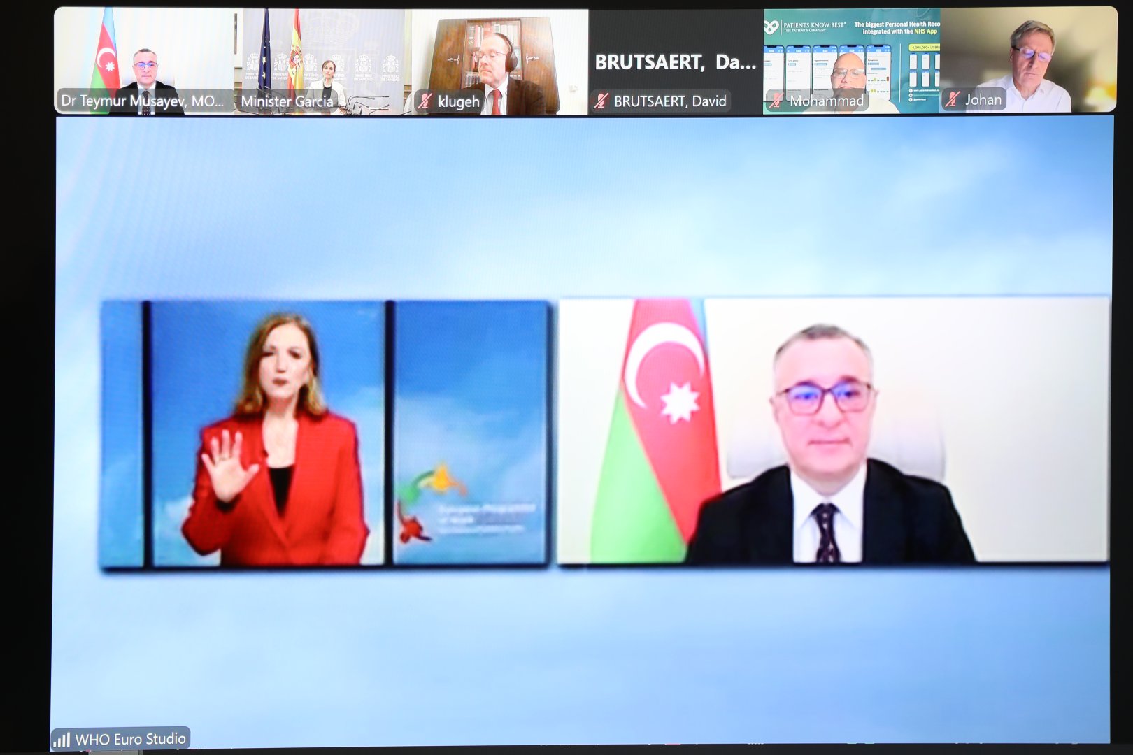 Azərbaycanın səhiyyə naziri ÜST-nin Avropa Regional Bürosunun videokonfransında çıxış edib (FOTO)