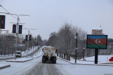 Xankəndidə yollar qardan təmizlənir (FOTO)