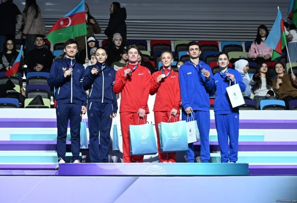 Azərbaycan gimnastları Dünya Kubokunda bürünc medal qazanıblar (FOTO)