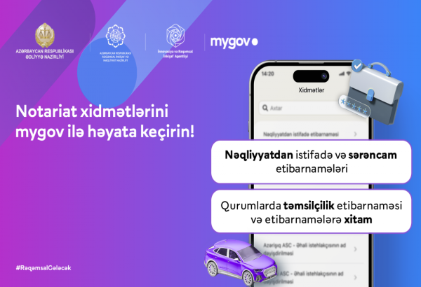 Avtomobillərlə bağlı etibarnamələr "mygov" üzərindən veriləcək