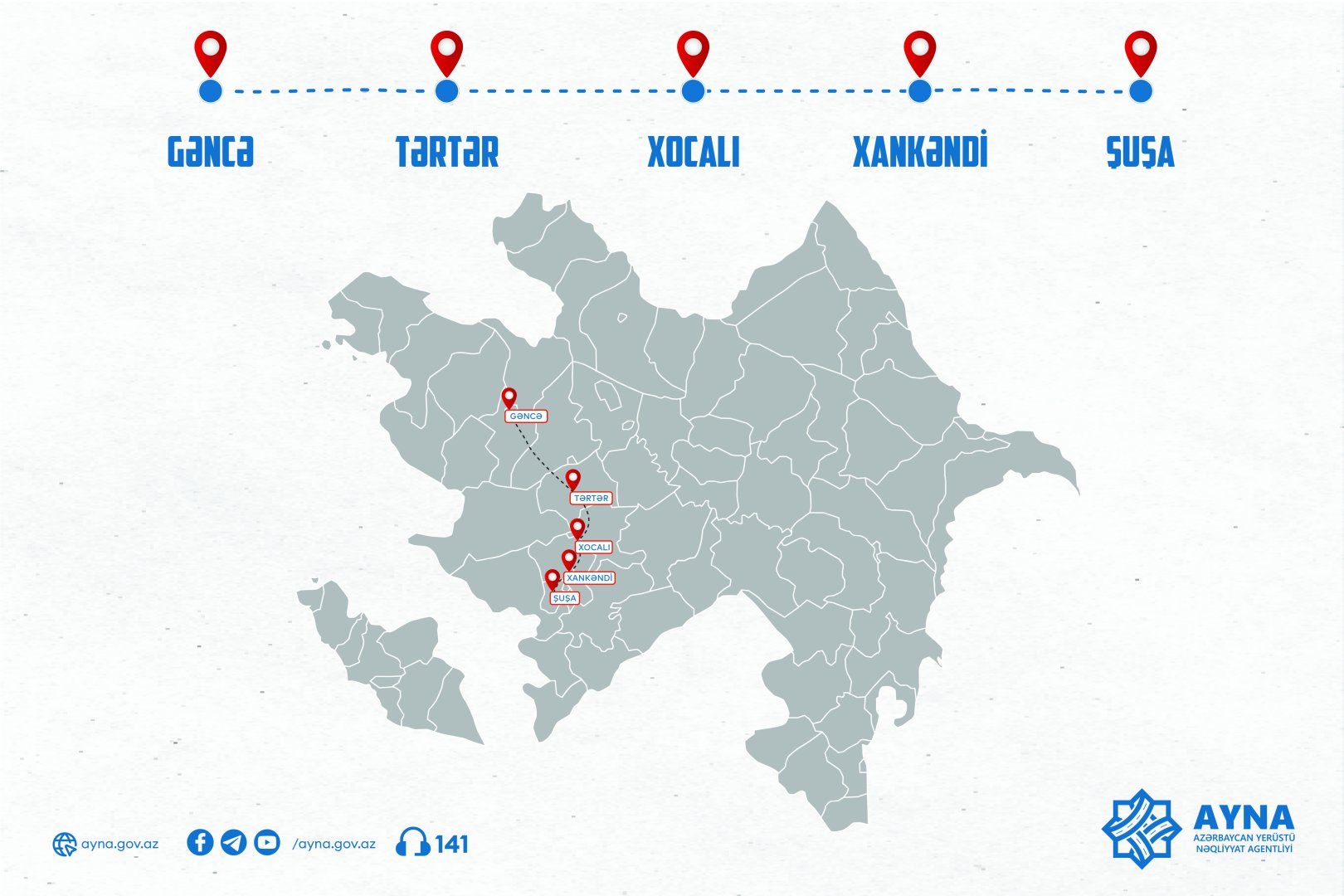 Sabahdan Gəncə – Şuşa müntəzəm avtobus reysi fəaliyyətə başlayır