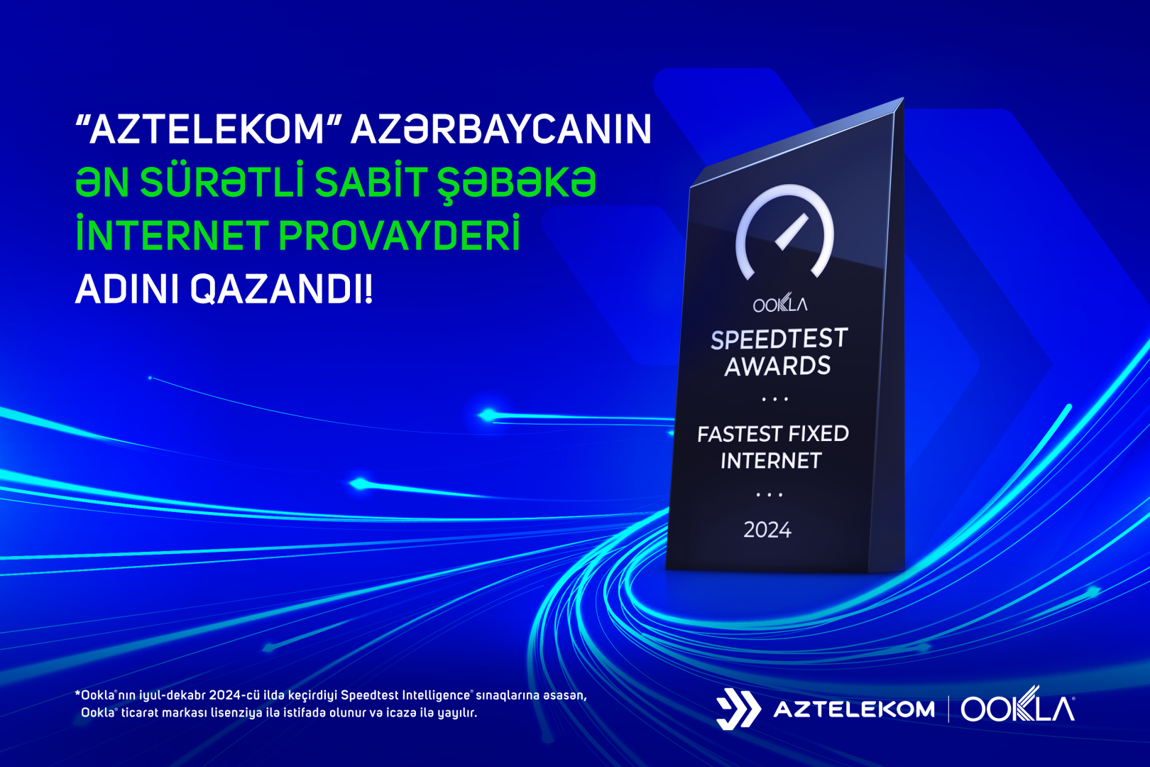 “Aztelekom” “Ookla” tərəfindən Azərbaycanın ən sürətli sabit şəbəkə internet provayderi seçildi