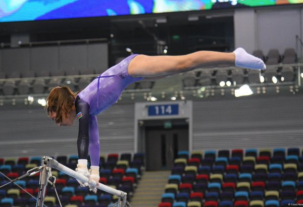 Milli Gimnastika Arenasında gimnastika yarışları davam edir (FOTO)