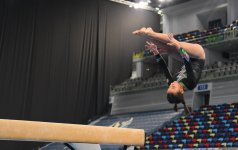 Milli Gimnastika Arenasında gimnastika yarışları davam edir (FOTO)