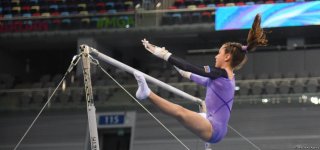 Milli Gimnastika Arenasında gimnastika yarışları davam edir (FOTO)