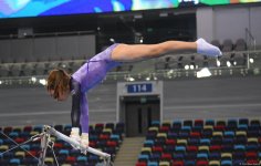 Milli Gimnastika Arenasında gimnastika yarışları davam edir (FOTO)