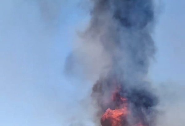 Bərdədə qəbiristanlıqda yanğın baş verib (FOTO/VİDEO)