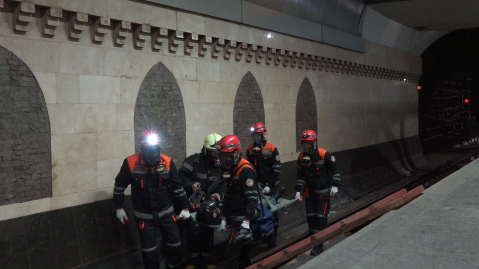 Fövqəladə Hallar Nazirliyi tərəfindən metroda təlim keçirilib (FOTO/VİDEO)