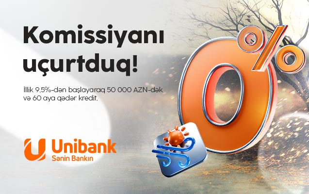 Unibank bir günlük “Komissiyasız çərşənbə” aksiyası keçirir