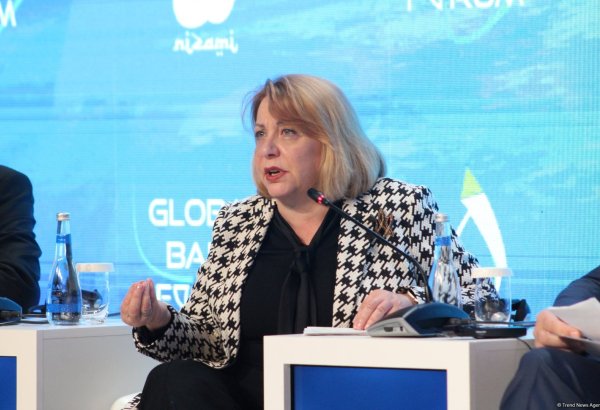 Katerina Yuşenko Qlobal Bakı Forumunun təşkilinə görə Nizami Gəncəvi Beynəxalq Mərkəzinə təşəkkür edib