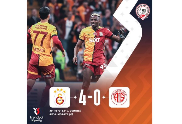 "Qalatasaray" doğma meydanda "Antalyaspor"u darmadağın edib - Türkiyə Superliqası