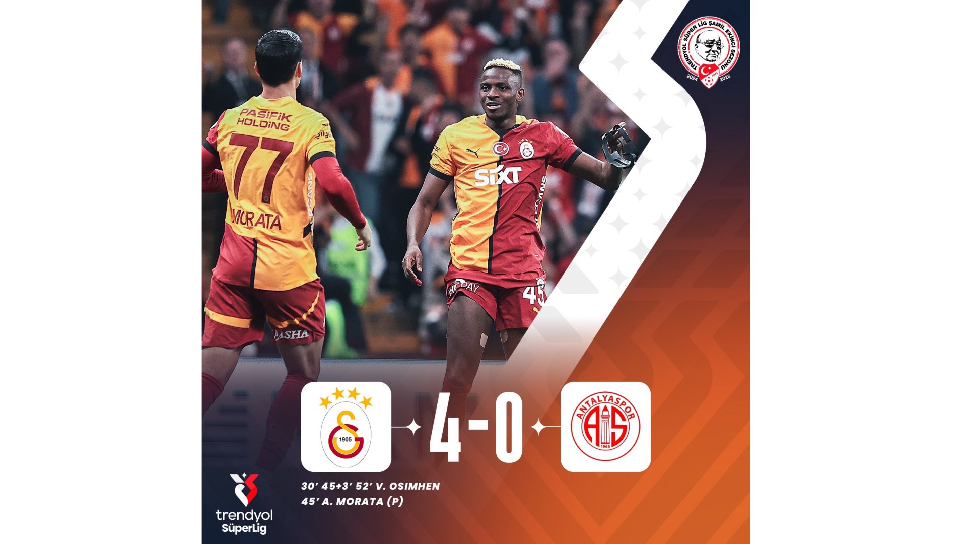 "Qalatasaray" doğma meydanda "Antalyaspor"u darmadağın edib - Türkiyə Superliqası