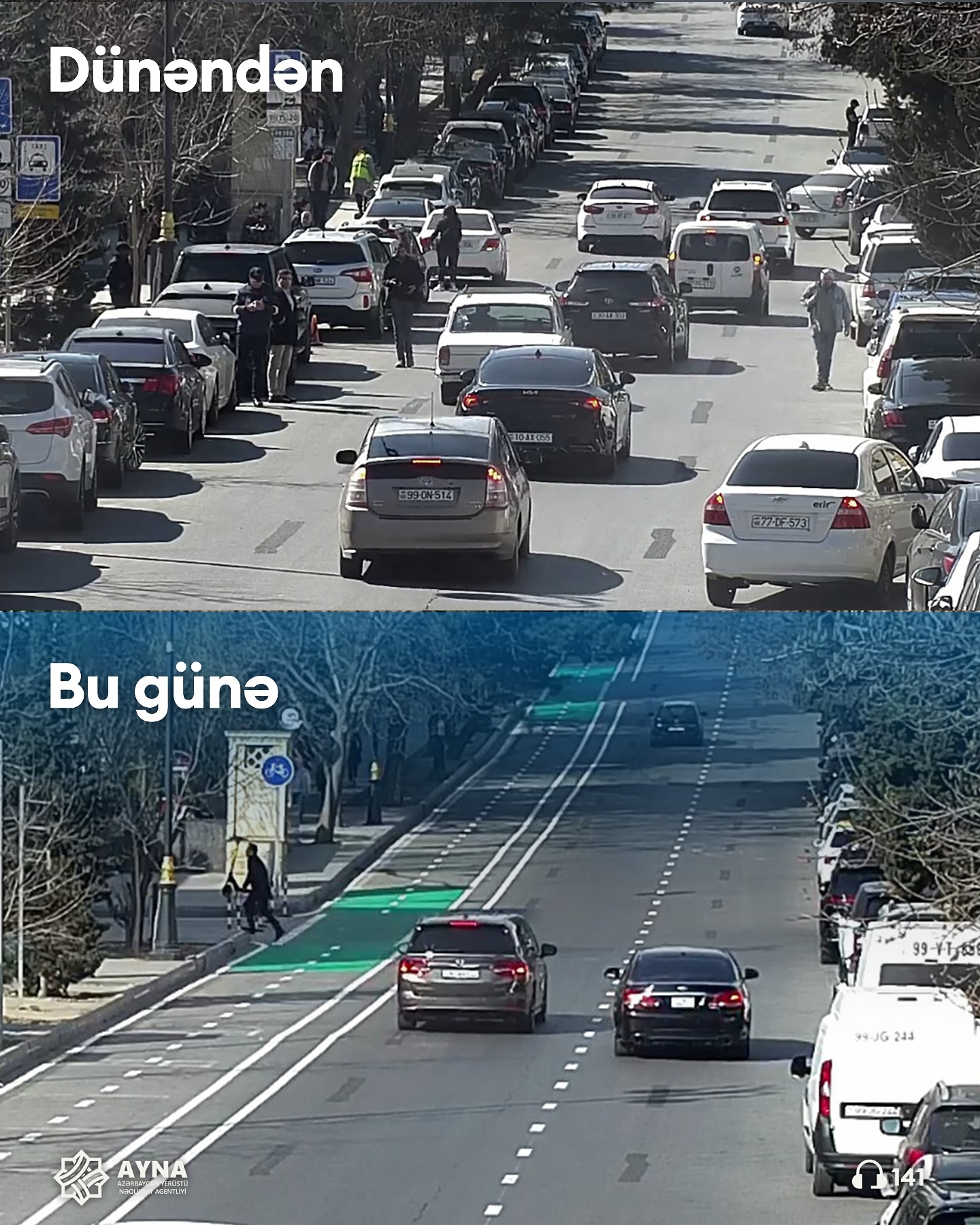 Bakıda daha bir küçədə mikromobillik zolağı təşkil edilib